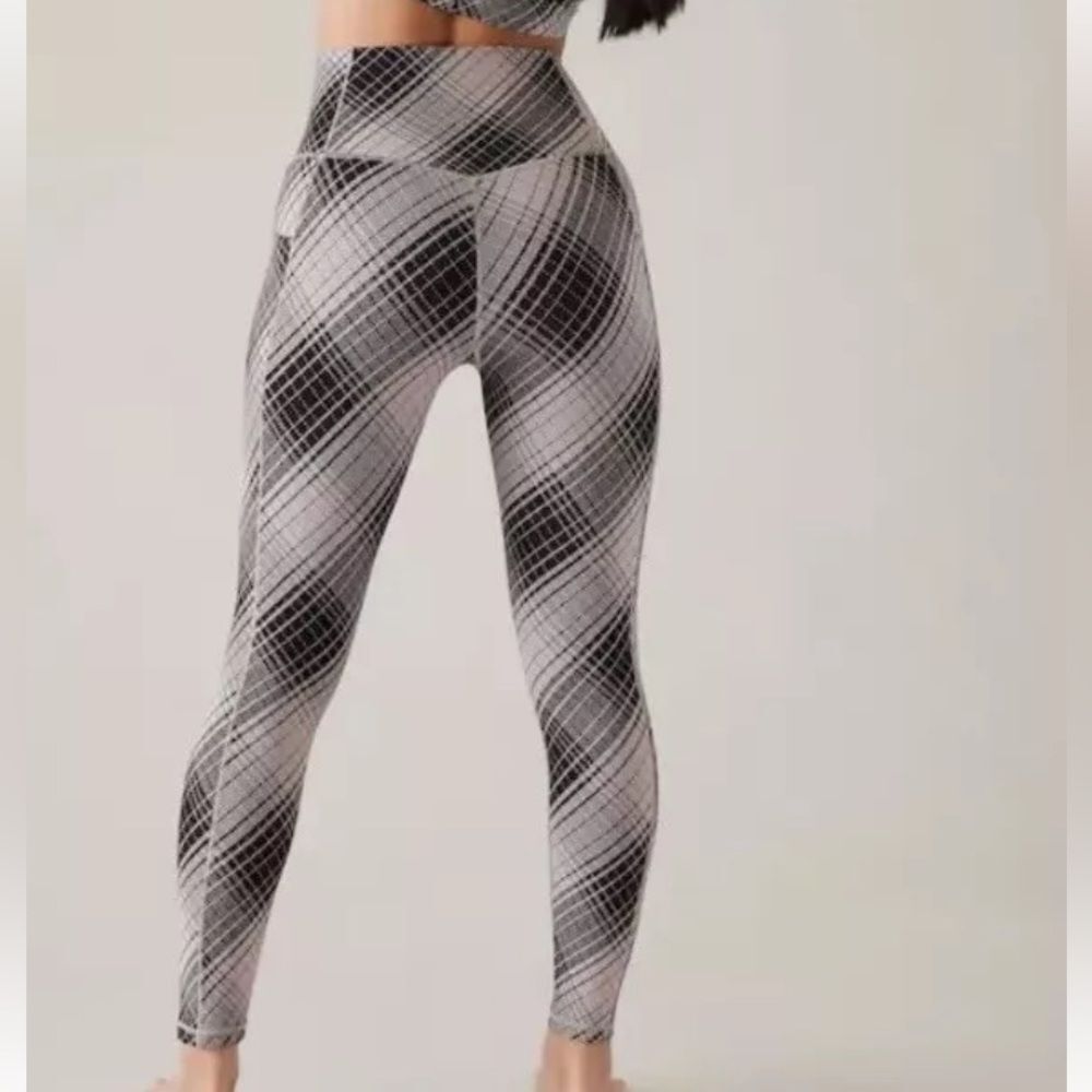 Athleta Salutation Stash Tight Plaid High-Waisted Women's Leggings size XXS - Picture 3 of 13